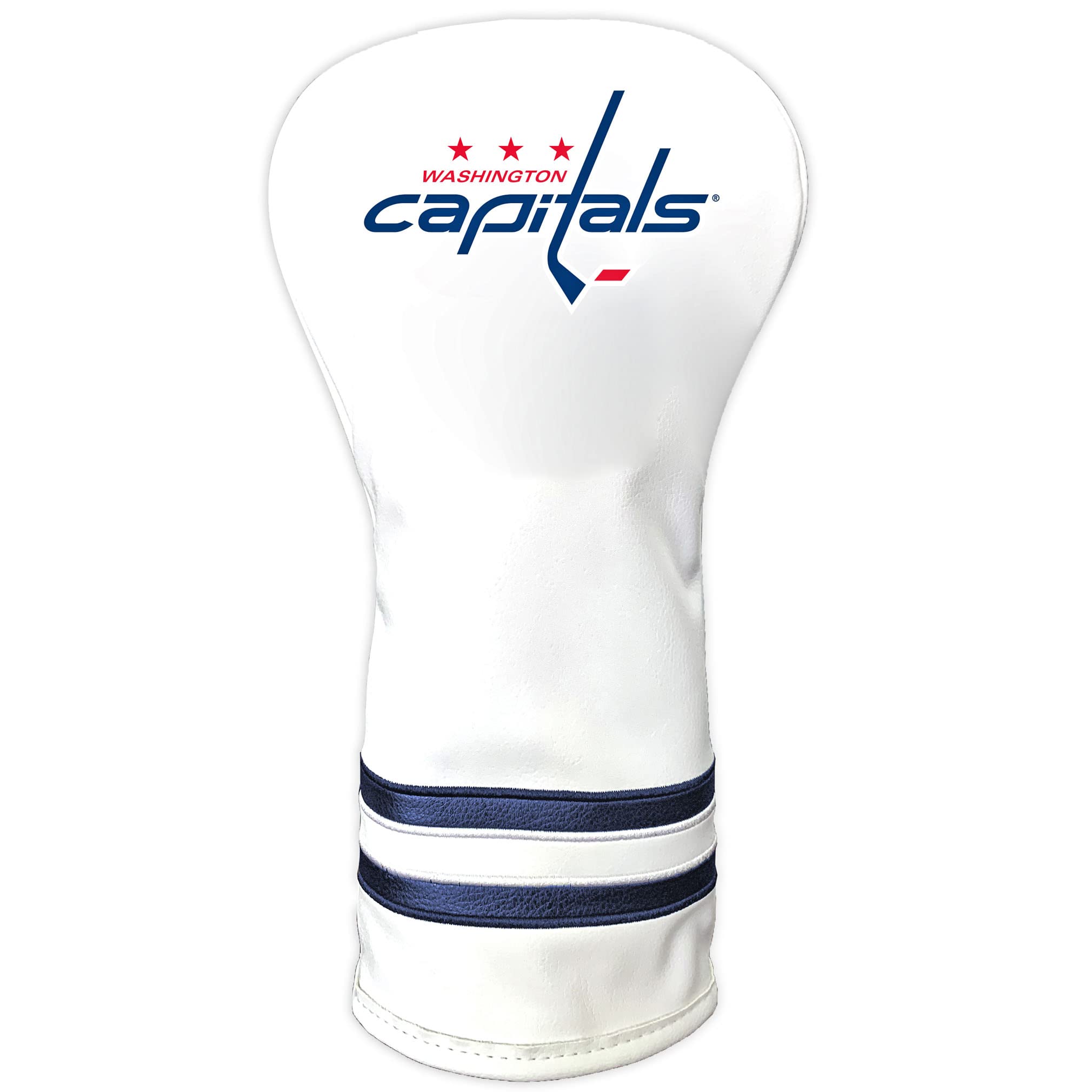 Team Golf NHL Washington Capitals White Vintage Driver Head Cover White Vintage Driver Golf Club Headcover, Form Fitting Design, Retro Design