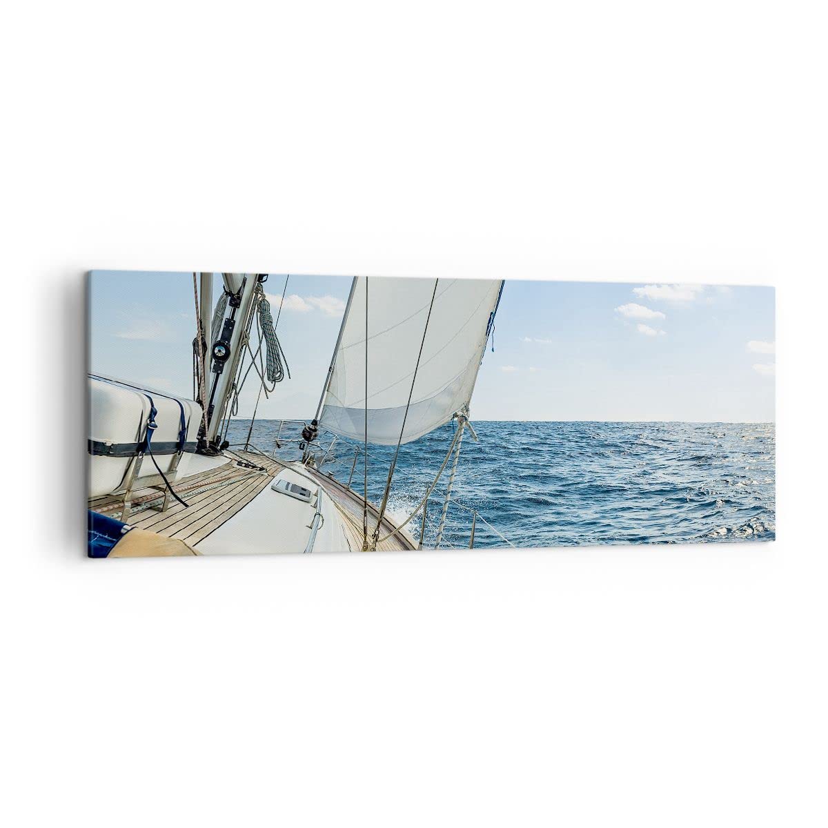 ARTTOR Leinwandbild 140x50cm Wandbild Landschaften Maritim - 3647 | Meer Kreuzfahrt Segeln Panorama Groß XXL Wanddekoration Wohnzimmer Schlafzimmer Wanddeko Wand Kunstdruck Wandkunst ARTTOR