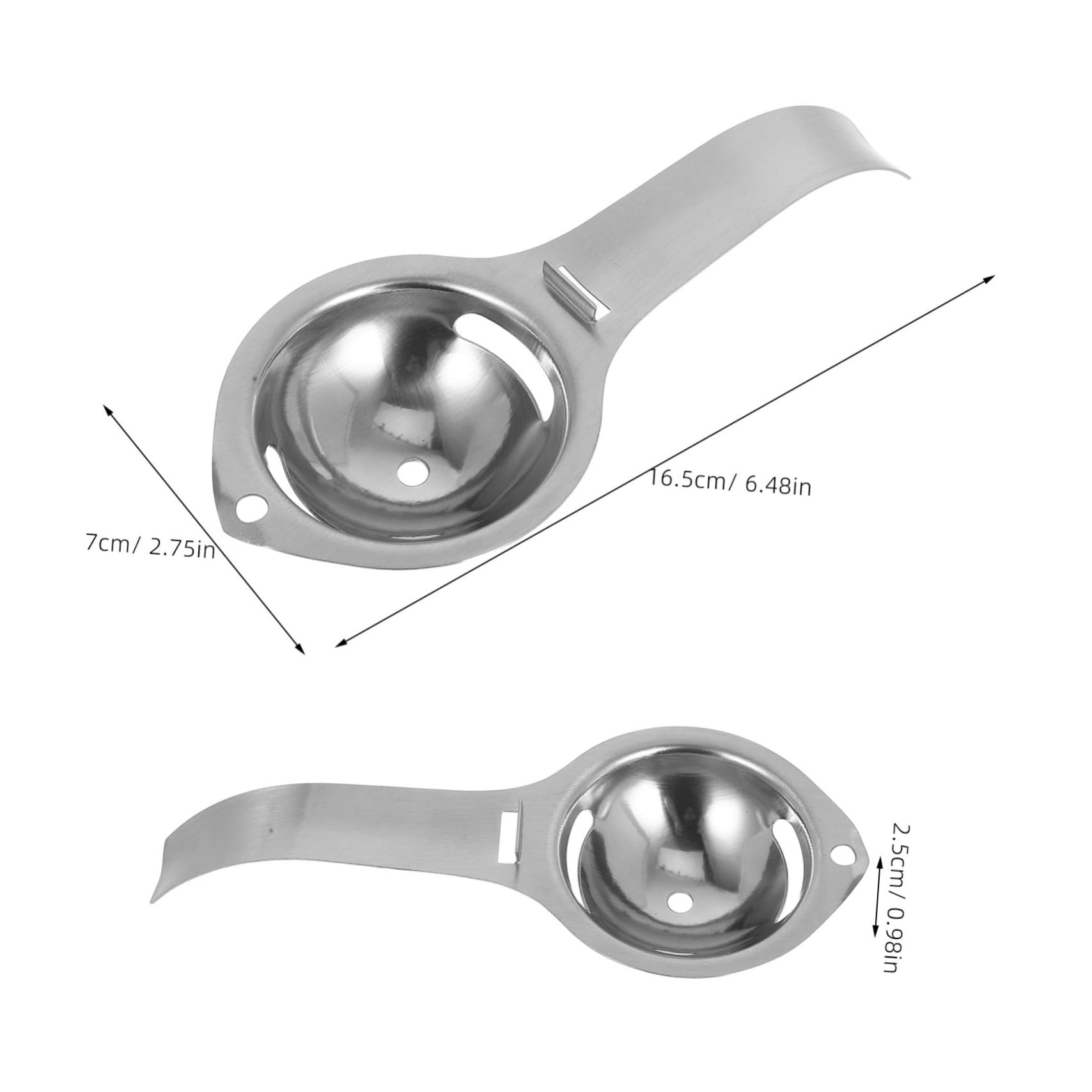 MUCKLILY 2Pcs Stainless Steel Egg Separator Tool Egg Yolk White Divider Kitchen Gadget for Baking and Cooking Easy to Clean Store for Precise Egg Separation