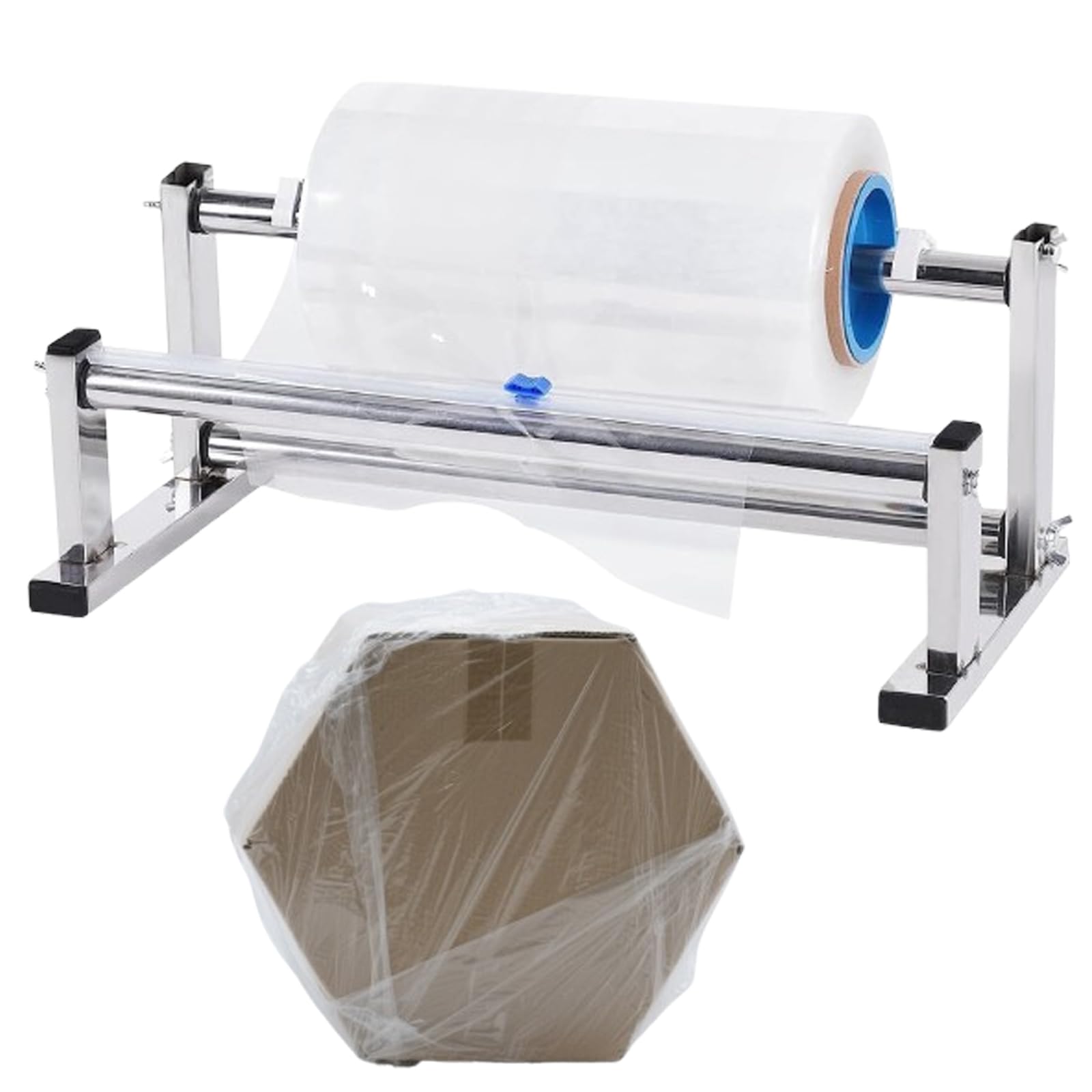 Manuelle Stretchfolien-Spender-Verpackungsmaschine, 3 Befestigungsmethoden, Mit Gleitschneider, Einstellbarer Dichtheit, 100/110/120/130/140/150/160 Cm, Für Effiziente Lebensmittelschalenverpackung
