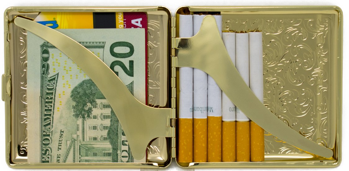 viceroy gold cigarette case Amazon.com: Set of 2 Metal-Plated King Size Cigarette Case & Stash Box (Gold  Victorian Print) : Health & Household