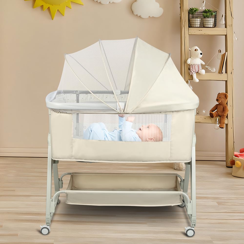Lit cododo bébé avec fenêtre en maille visible pour surveiller votre nouveau-né