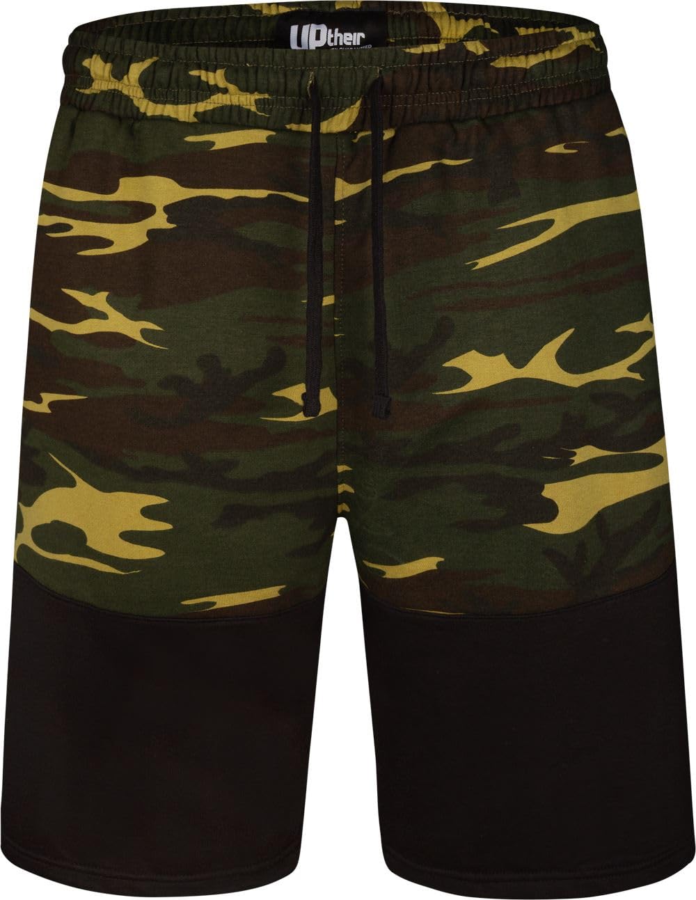 Uptheir Mens Cury Camouflage Panel Shorts - Green - 8XL