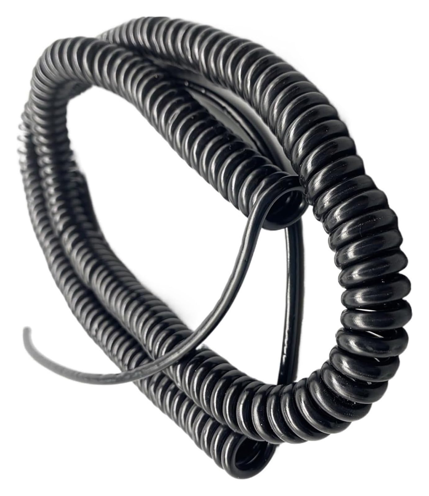 Cable telefónico Cable Flexible de Resorte Rizado en Espiral, Cable Espiral de alimentación expandible de 5 núcleos, Cable Espiral elástico telescópico de 17 AWG(Stretch 1.25 Meters)