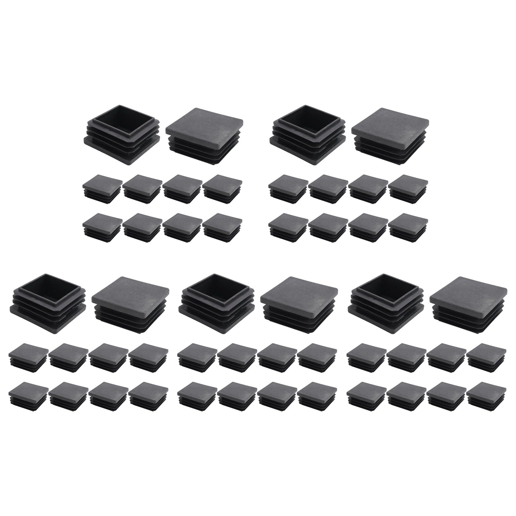 Hndhbfgrt 50 Pcs Plastic Square Blanking End Cap Tubing Tube Inserts 38mm x 38mm