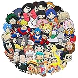 HSFYFS 50 PCS Anime Cartoon Shoe Charms Clog Shoe Decoration Bracelet Wristband for Kids Boy Girl Adult Men Women PVC Shoes Christmas Party Gifts Unisex