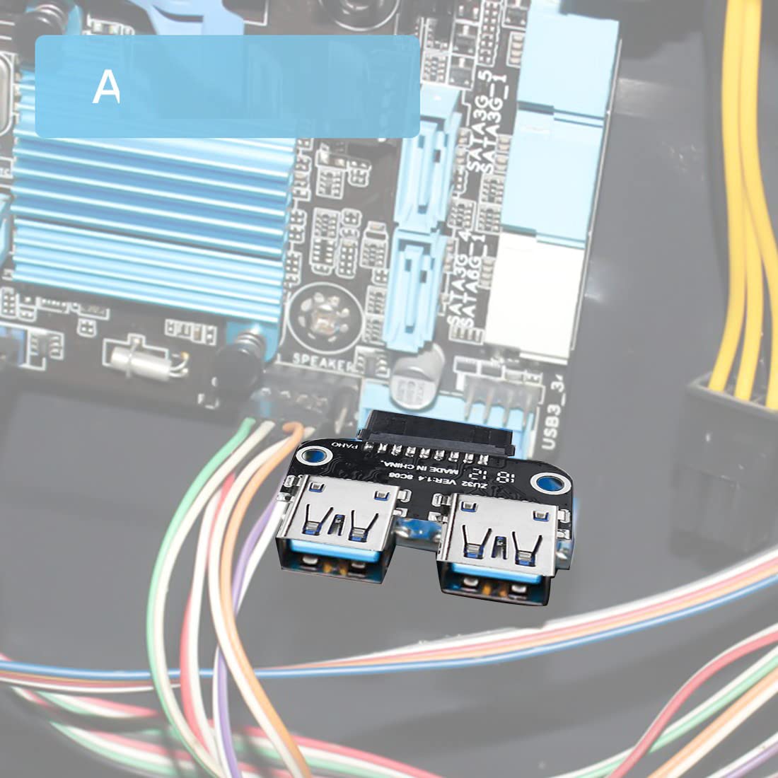 Scheda madre da 19 pin o 20 pin a doppio USB 3.0 Tipo A femmina Scheda madre da 19 pin o 20 pin a doppio USB 3.0 Tipo A femmina