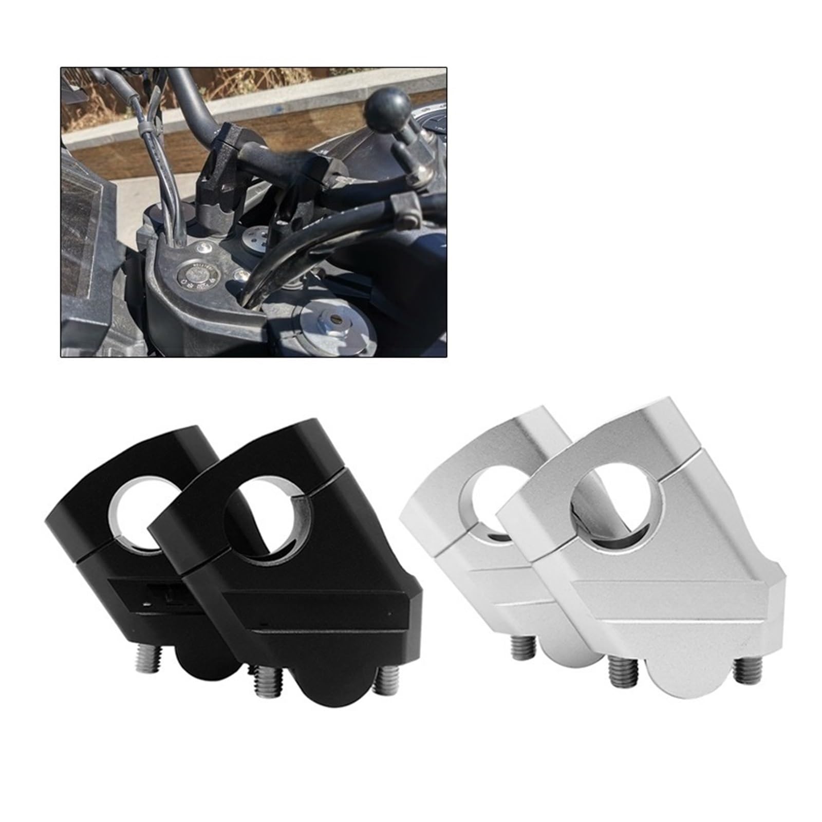 Passend Für Honda NTV650 NTV 650 Deauville 700 Varadero 125 Motorrad Lenker Riser Bar Montieren Griff Klemme Lenker Riser(22mm Silver)