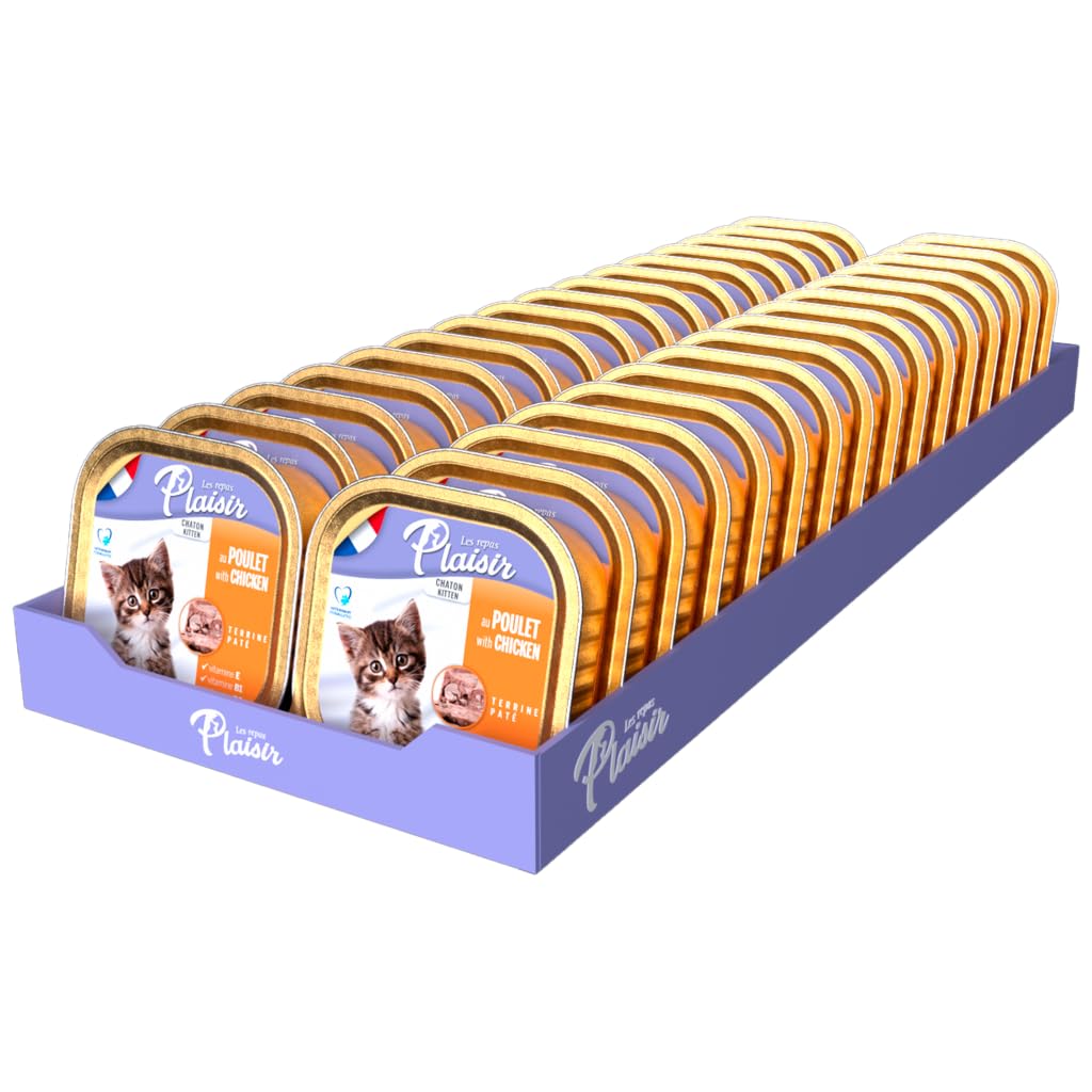 Kitten Paté – Chicken with Milk Wet Cat Food – 32x100g Alu Trays – Growth & Bone Health