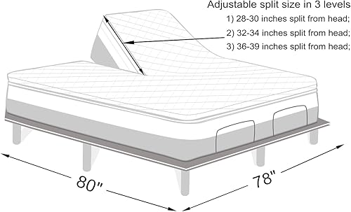 Miniatura 7 de Protector de colchón tamaño King con parte superior dividida para camas de cabeza flexible, ajustable, jersey de bambú, impermeable, ultra suave,