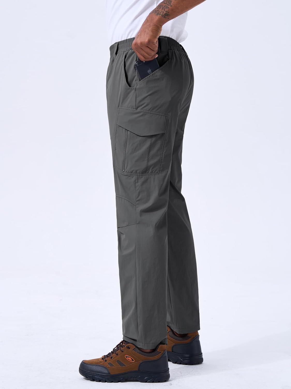 Auxo Mens Hiking Pants Ripstop Water Resistant Quick Dry Cargo Work Pants Lightweight Breathable Outdoor Tactical Pants