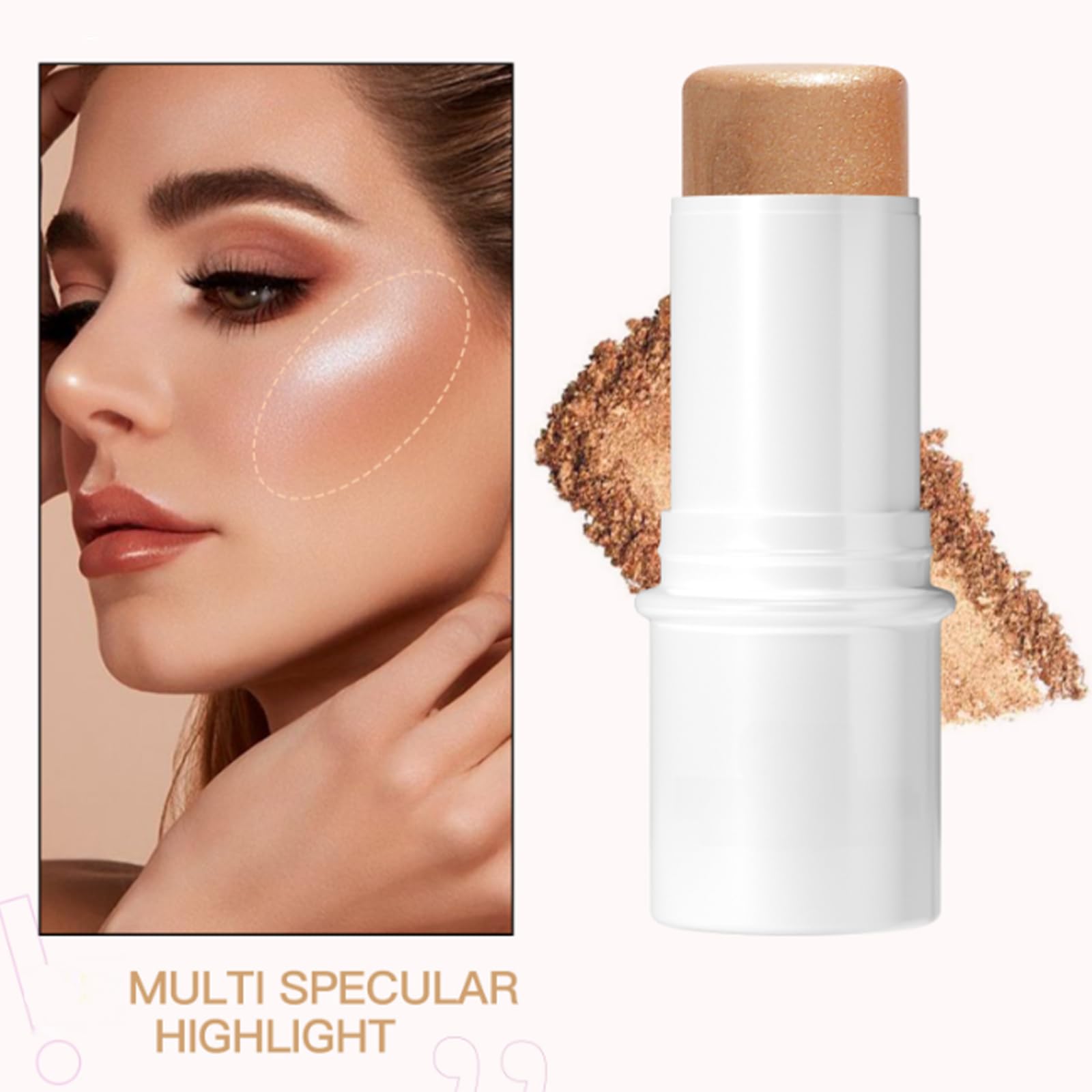 SSKHE Makeup Stick Kit, Highlighter Makeup, Contour Stick, Bronzer Stick & Blush Stick Trio, Cream Face Contour Set - Image 3