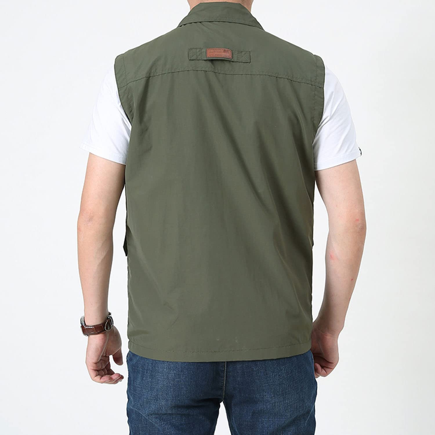 Chaleco para Hombre Multibolsillo Chaleco Casual Sin Mangas Chaleco De Pesca Exterior Chaqueta Transpirable De Secado Rápido para Fotografía Viajes Senderismo