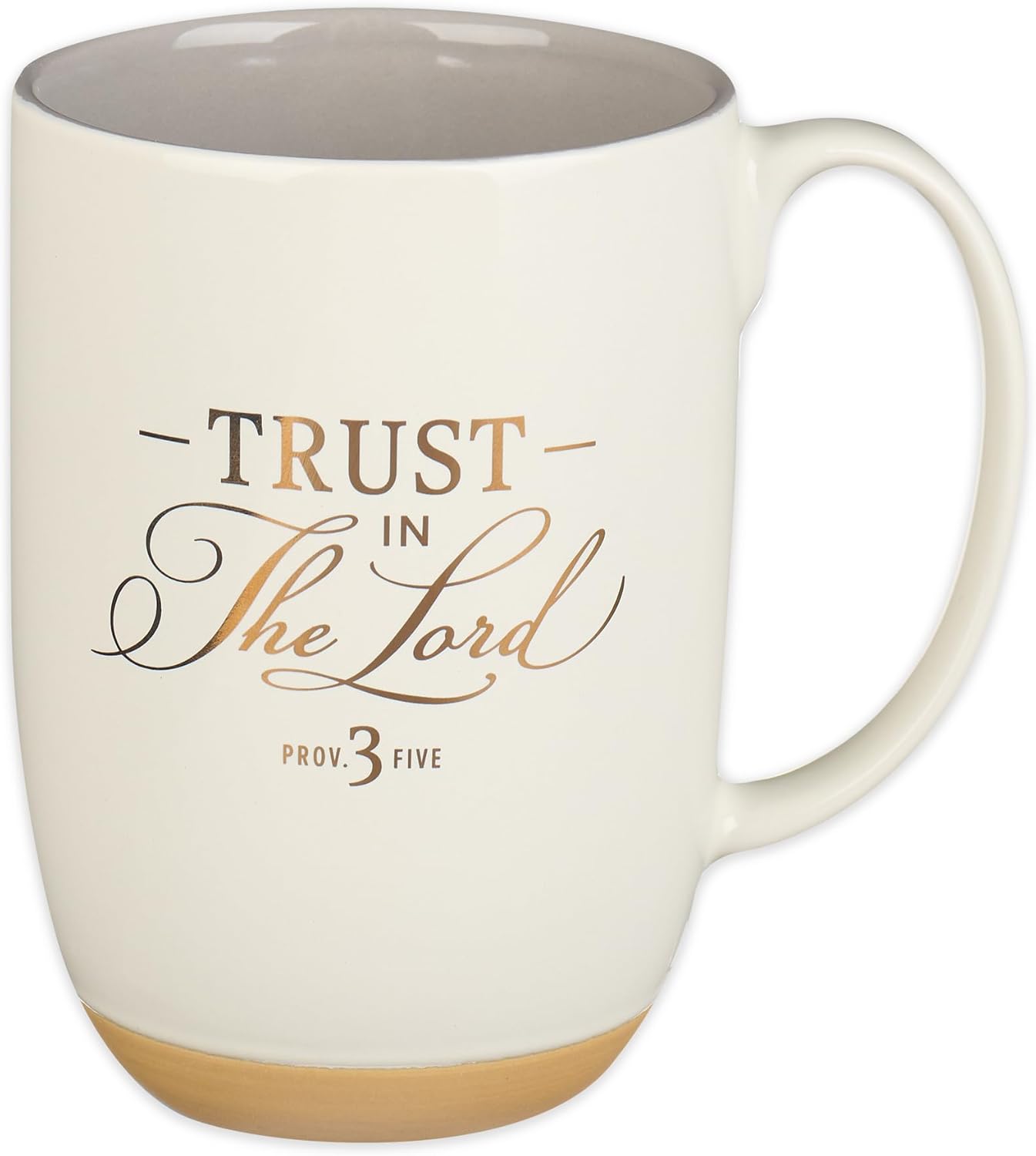 Christian Art Gifts White Clay Base Ceramic Coffee Mug – 15 oz. Lead and Cadmium-free Inspirational Scripture Coffee and Tea Mug for Men  Women with Bible Verse: Trust in the Lord - Trust in the Lord