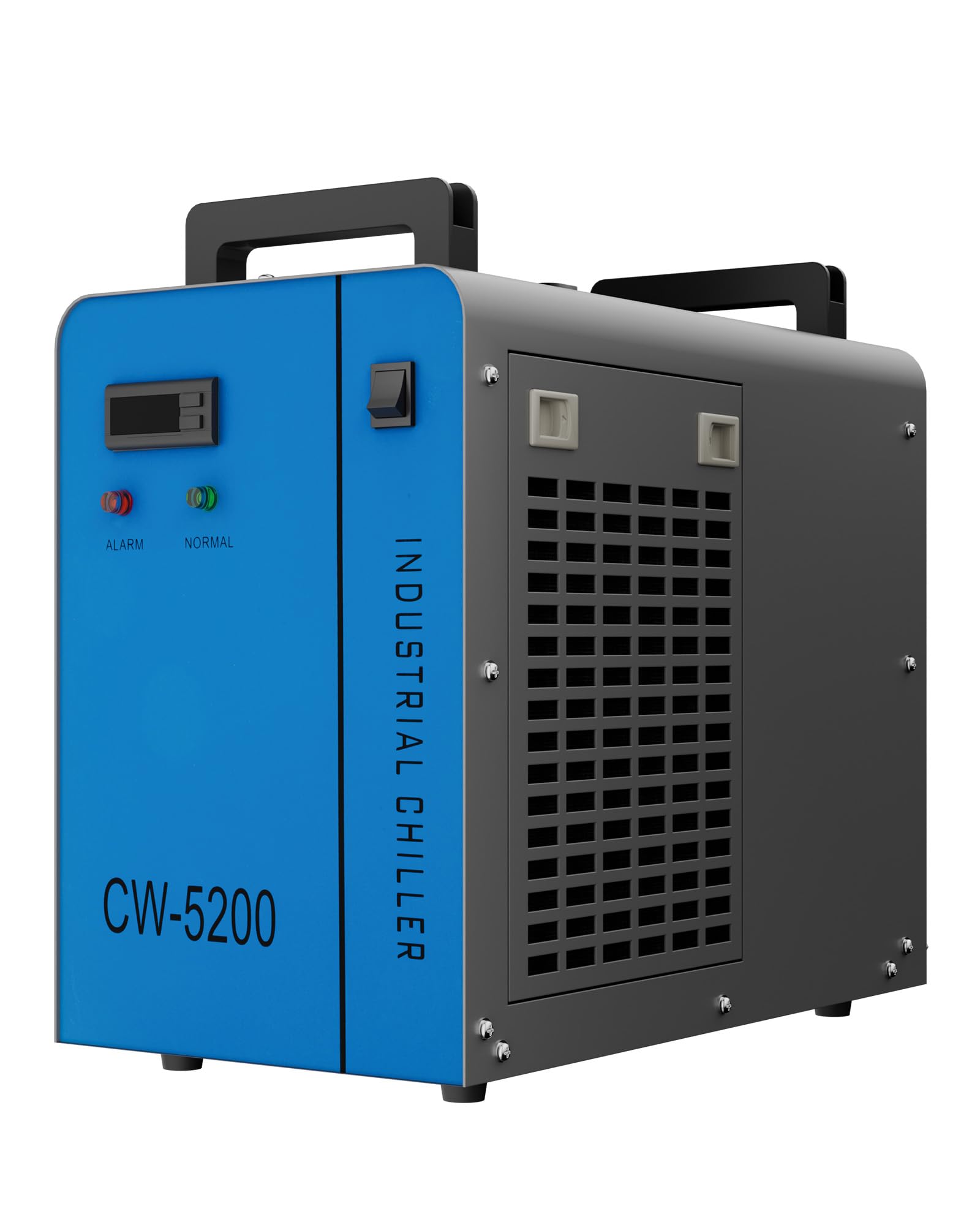 OMTech 6L Industrial Water Chiller 0.9hp 2.6gpm Water Cooling System CW-5200 Water Cooler for 60W 70W 80W 90W 100W 120W 130W 150W CO2 Laser Engraving & Cutting Machines, Cools 5200 BTU/Hour