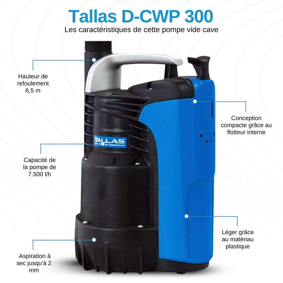Tallas D-CWP 300 avec Tuyau de refoulement 7 mètres