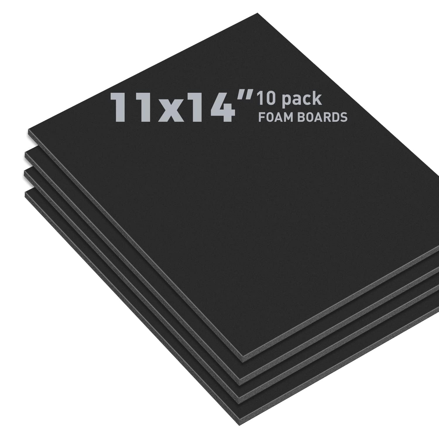 Golden State Art, Pack of 10, 3/16" Thick, 11x14 Black Foam Boards (11x14, Black)