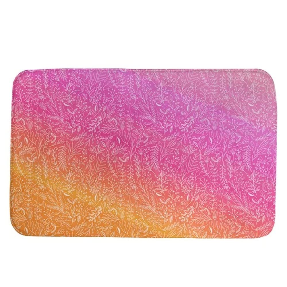 Luxurious 1 Piece Pink Orange Super Soft Bath Rugs For Bathroom Size 21 W x 34 L Non-Slip