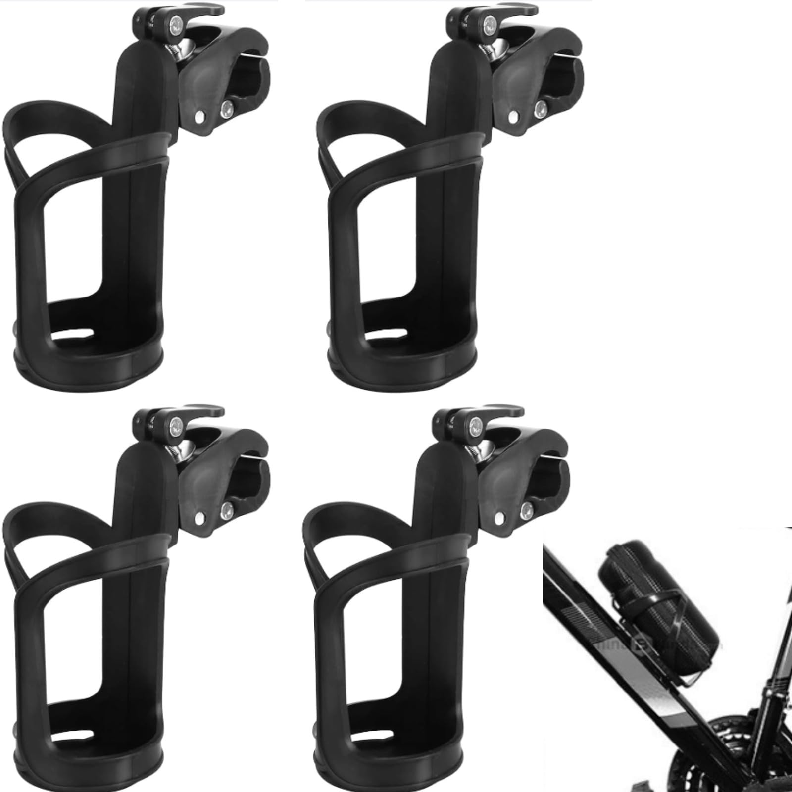 Porte-bidon Vélo NAROSEBE Rotation 360° - Support Nylon, Pour Bidon 55-75 Mm, Avec Clé Hexagonale | Compatible VTT, Poussette, Fauteuil Roulant