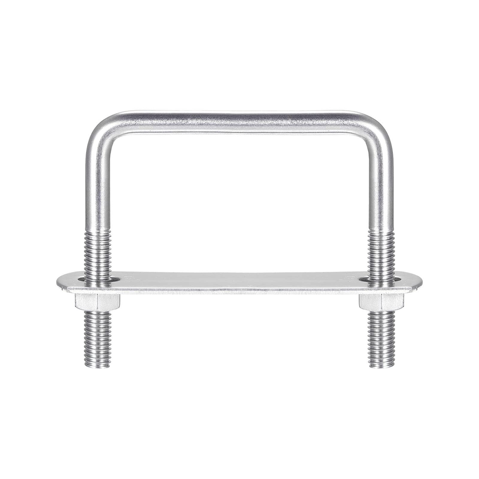 TA-VIGOR 3 sets M8 Square U-Bolts, 70mm Inner Width 70mm Length Steel U-Bolts with Nut, Plate