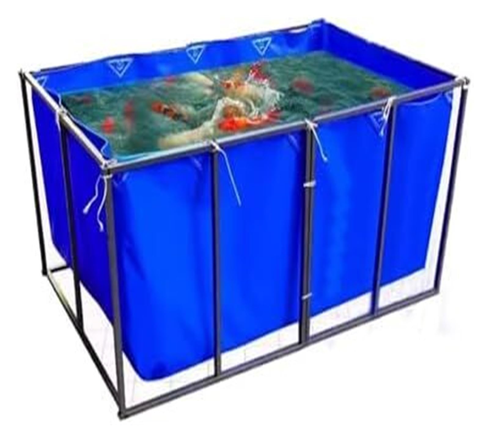 Vasca in PVC per laghetto di Koi, Vasca per Pesci da Esterno per laghetto di Koi - Vasca di contenimento temporanea Fuori Terra con Anelli di trazione per rifugio Acquatico (140x80x90 cm) -