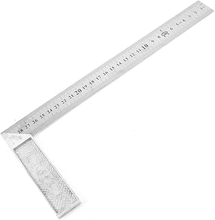Aexit 30cm Length Stainless Steel L-Square Angle Square Ruler Silver Tone (2dcd3c7b38b645bba75892cebbe22f9b)