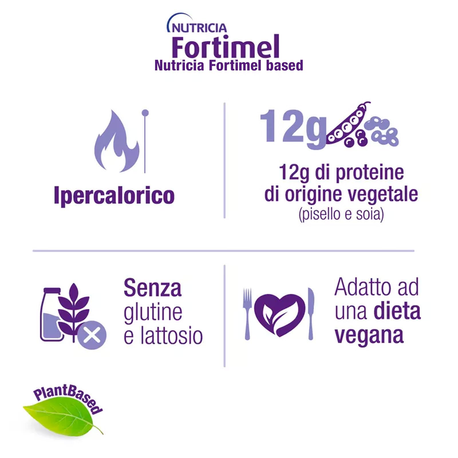 Nutricia Fortimel PlantBased Protein, Alimento a Fini Medici Speciali Indicato per la Gestione Dietetica della Malnutrizione, Vegano, Senza Lattosio, Gusto Mango e Passion Fruit - 4 x 200ml