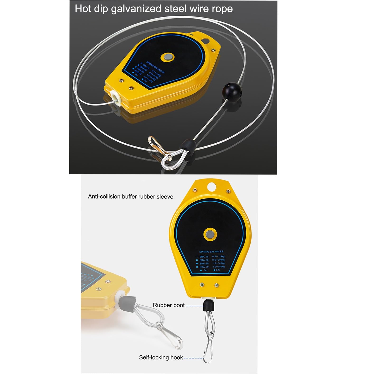 Supporto per utensile sospeso da 3 a 5 kg di carico, utensile bilanciatore a Molla Retrattile con Dispositivo di Sicurezza, Adatto per stampaggio di Auto, Saldatura di Parti, uten(1,5-3,0 kg