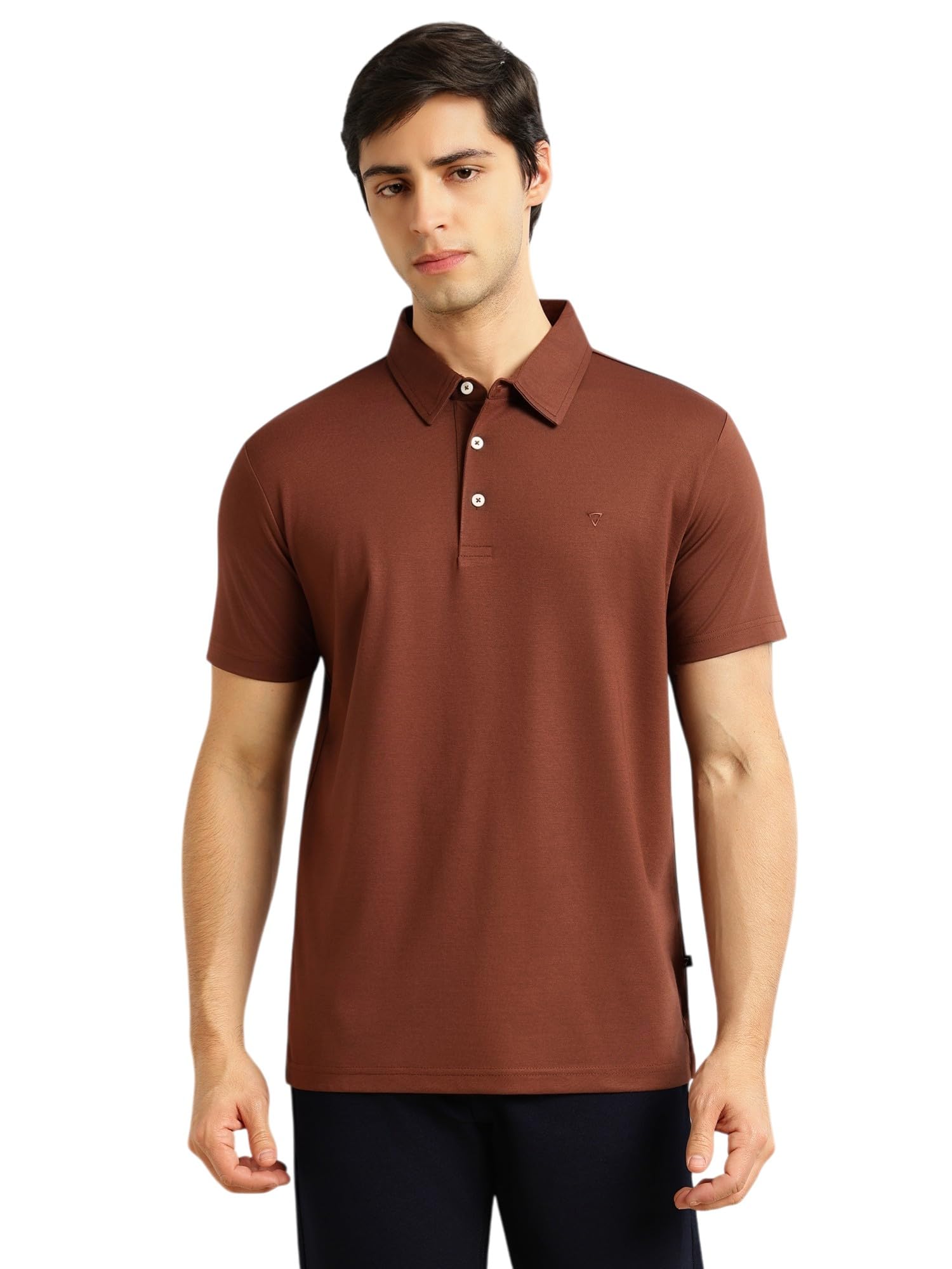 thomas scott Men Regular Fit Solid Performance T-Shirt | Short Sleeves with Button Closure | Knitted Fabric | Polo Collar-picture-35