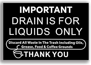 Drain Liquids Only Safety Sign 4"x6" Vrbo and Short Term Rental Signs Airbnb Essentials for Hosts (Black)