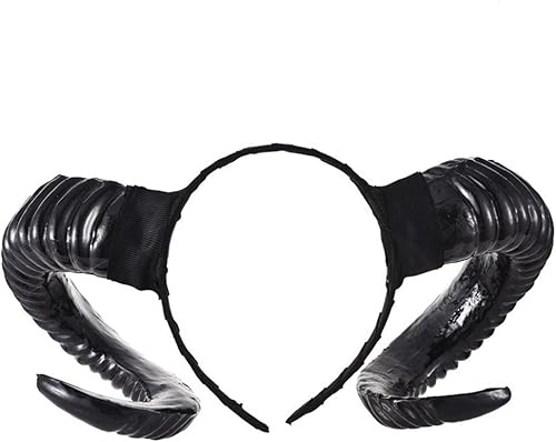 Diadema gótica de cuerno de oveja, accesorios para fotos de animales del bosque, accesorio para el cabello, hecho a mano