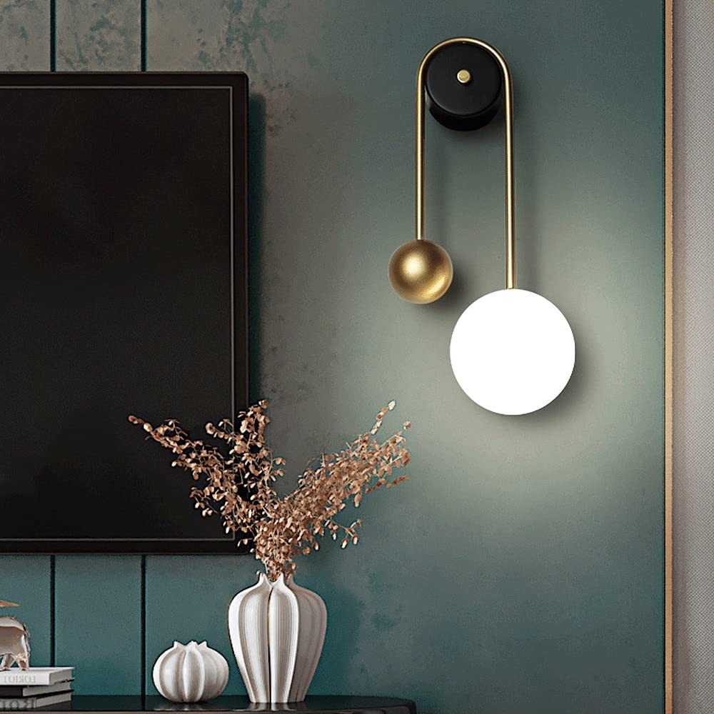 Kreatywne kinkiety w stylu zegara wahadłowego, korpus lampy LED Den z żelaza + akrylowy abażur, kinkiety, prosty metal do salonu