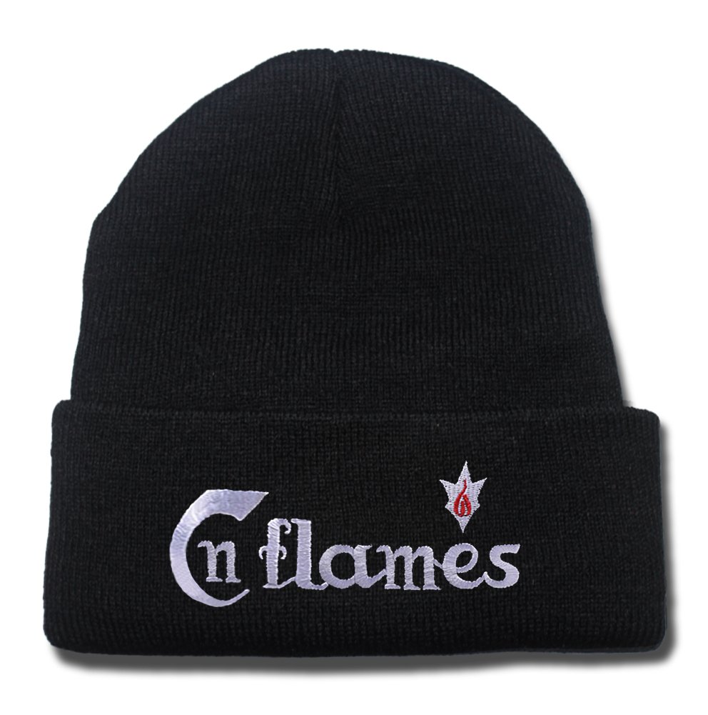 In Flames Heave Metal Rock Band Logo Beanie Fashion Unisex Embroidery Beanies Skullies Knitted Hats Skull Caps