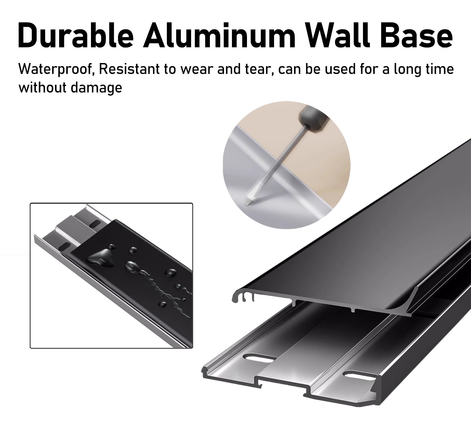 Rodapie Paquete de 16 molduras de zócalo de aluminio, molduras de pared para pies, bases de cala de metal a presión, rodapié de piso para baño, gabinetes de cocina, restaurante(Gray 16pcs,H 3cm/1.2in)