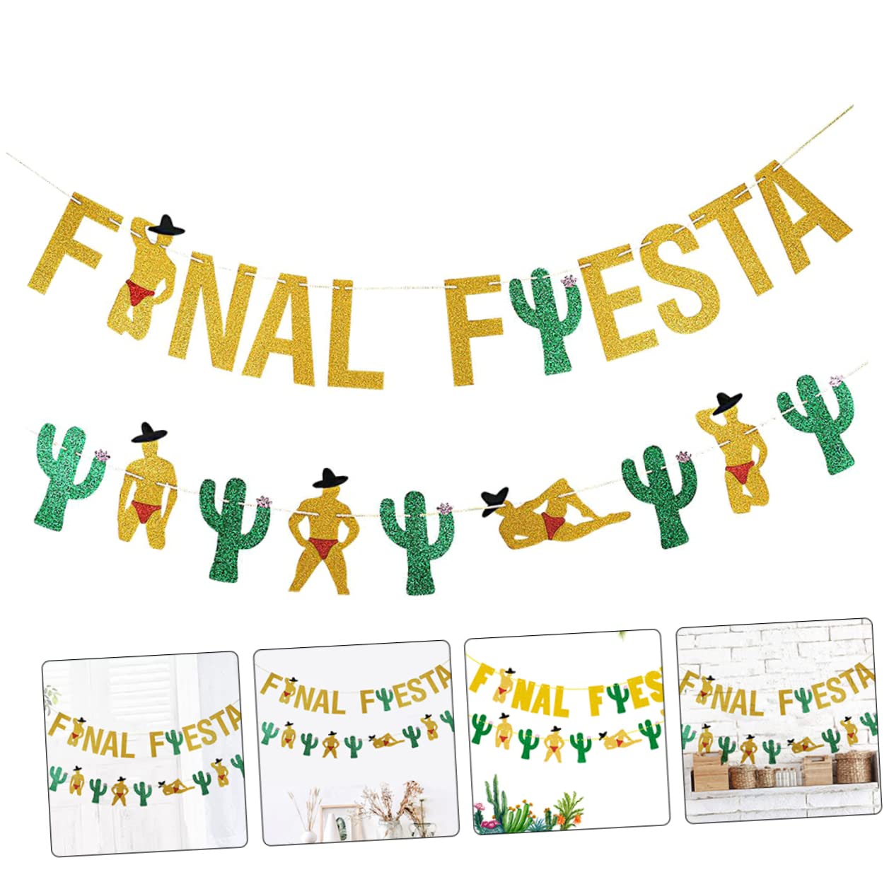 ifundom 6 Piezas De Artículos Decorativos Encanto Decorar Fiesta Mexicana Fiesta Tirar Cactus Fiesta Banner México Carnaval Fiesta Banner Banderines Suministros De Fiesta Latte