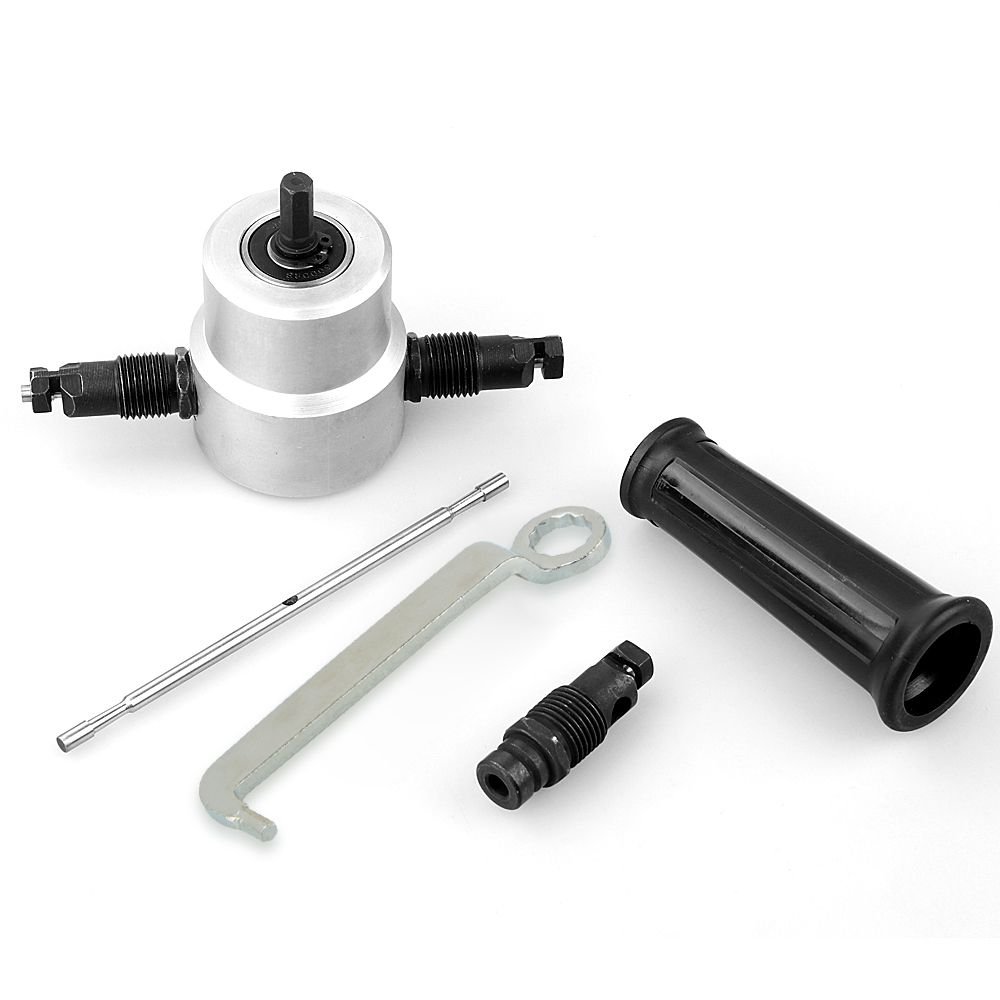 YT-160A doble cabeza hoja metal Nibbler cortador con caja de metal accesorio taladro hoja de metal cortador