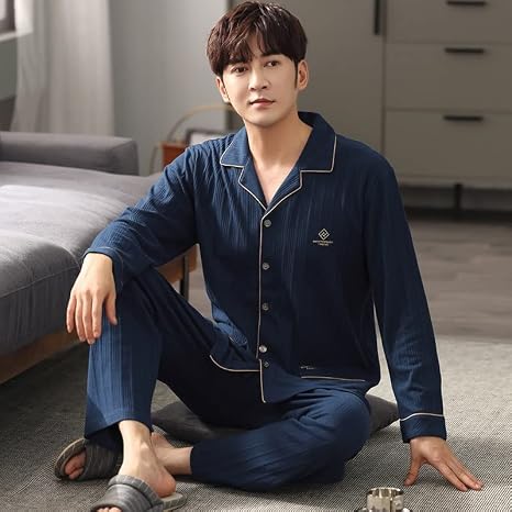 Amazon.com: STJDM Camisón, pijama de algodón para hombre, 2 piezas, ropa de  dormir para el hogar, conjunto de pijama de algodón puro : Ropa, Zapatos y  Joyería