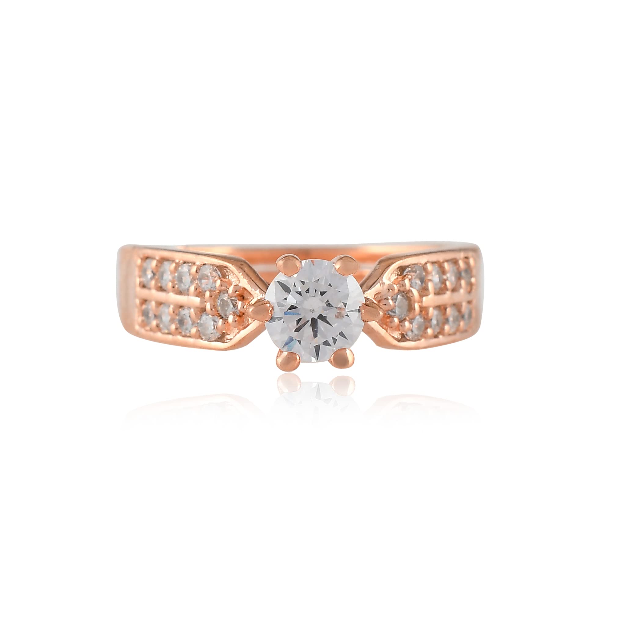 NEMICHAND JEWELS Pure 925 Pure Silver Solitaire Rose Gold Plated Adjustable Ring For Women & Girls (B0B6G1TCWW) Amazon Price History, Amazon Price Tracker