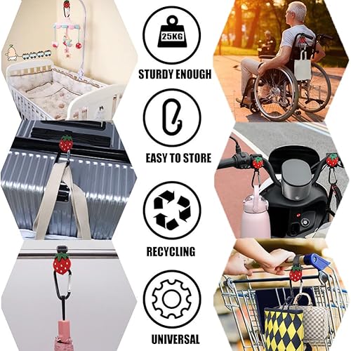 Miniatura 5 de Ganchos para cochecito de bebé para colgar bolsas y compras, prácticos accesorios para cochecito de bebé, ganchos para bolsas de mamá