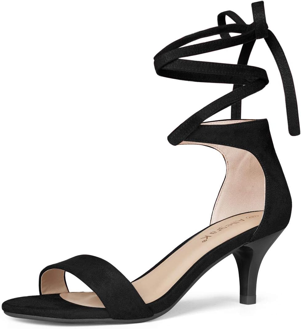 Allegra KWomen's Kitten Heel Lace Up Sandals