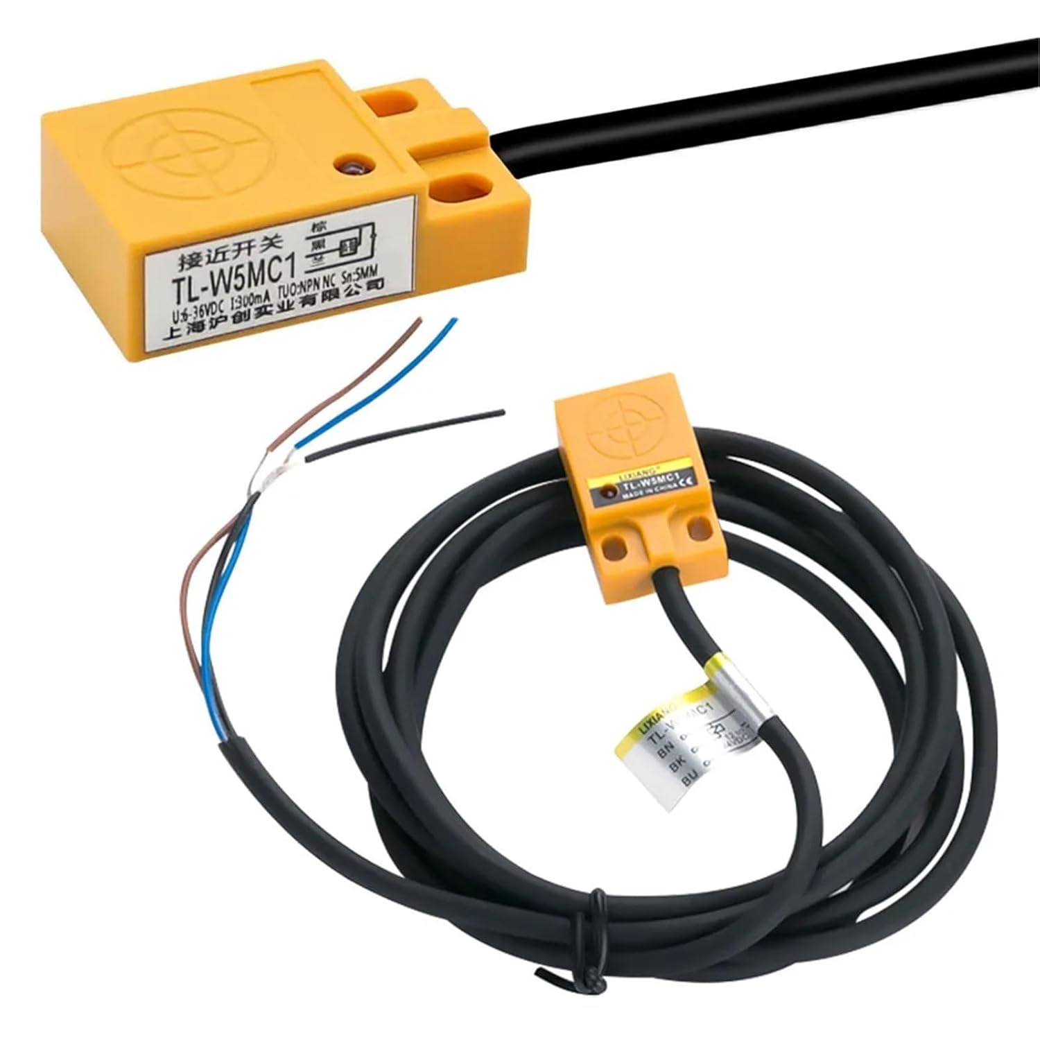 1PCS Inductive Proximity Switch Metal Sensor TL-W5MC1 TL-W5MC2 TL-W5MF1 TL-W5MF2 Three Wire NPN/PNP Normally Open 24V(TL-W5MF1 PNP Open)