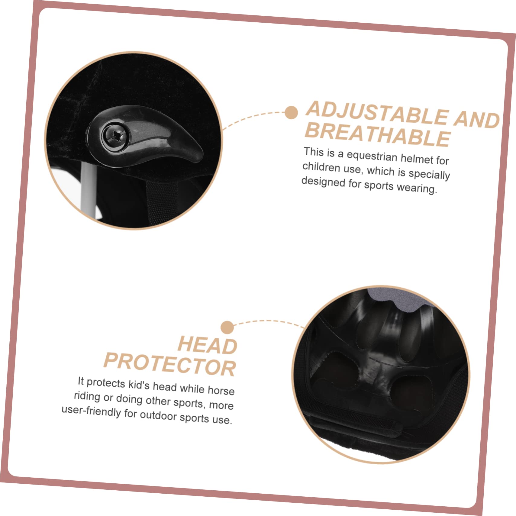 Casco de Equitación para Niños y Jóvenes Ajustable 55-60cm Negro