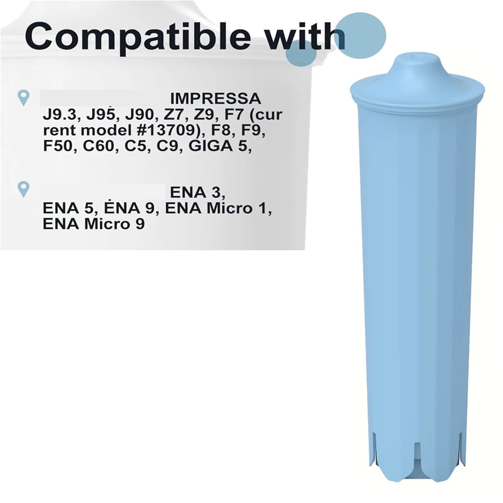 Filtro de agua, compatible con Jura, 67007 71311 71312 | Serie ENA, plástico apto para alimentos, carbón activado, resina de intercambio iónico(2pcs)