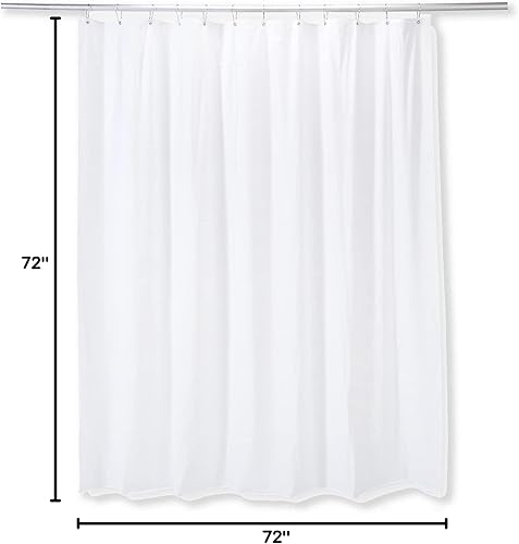 Miniatura 5 de Grab Bar Specialists Cortina de ducha resistente, tapón de barrera de agua con peso de cadena, funciona con presa de ducha plegable, vinilo blanco