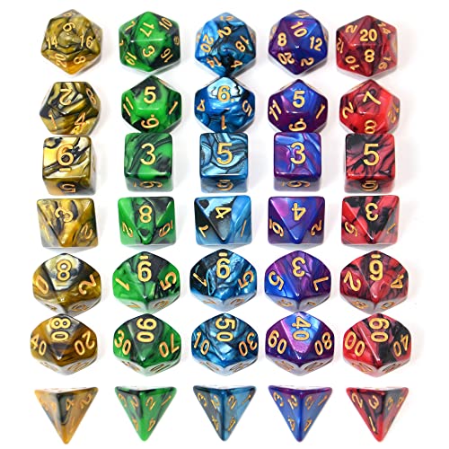 Smartdealspro SDD530124 5 X 7-Die Double-Colors Polyhedral Dice Sets thumb #1
