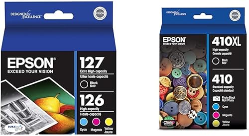 Epson T127120-BCS DURABrite Ultra Black & Color Combo Pack Extra Alta Capacidad - Cartucho - Tinta y T410 Claria Premium - Tinta Alta Capacidad