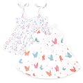Kidbea® 100% Muslin Cloth Frock for Baby Girls | Mickey and Butterfly Print | Soft Mulmul Cotton Frock | Summer wear Fro