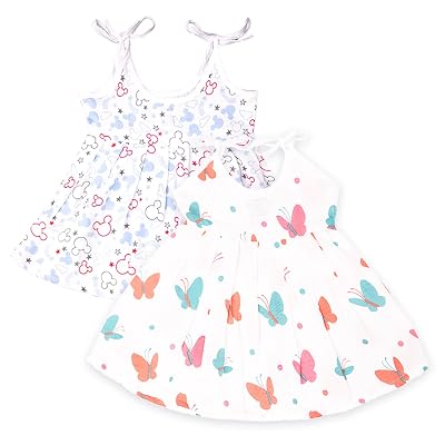 Kidbea® 100% Muslin Cloth Frock for Baby Girls | Mickey and Butterfly Print | Soft Mulmul Cotton Frock | Summer wear Fro