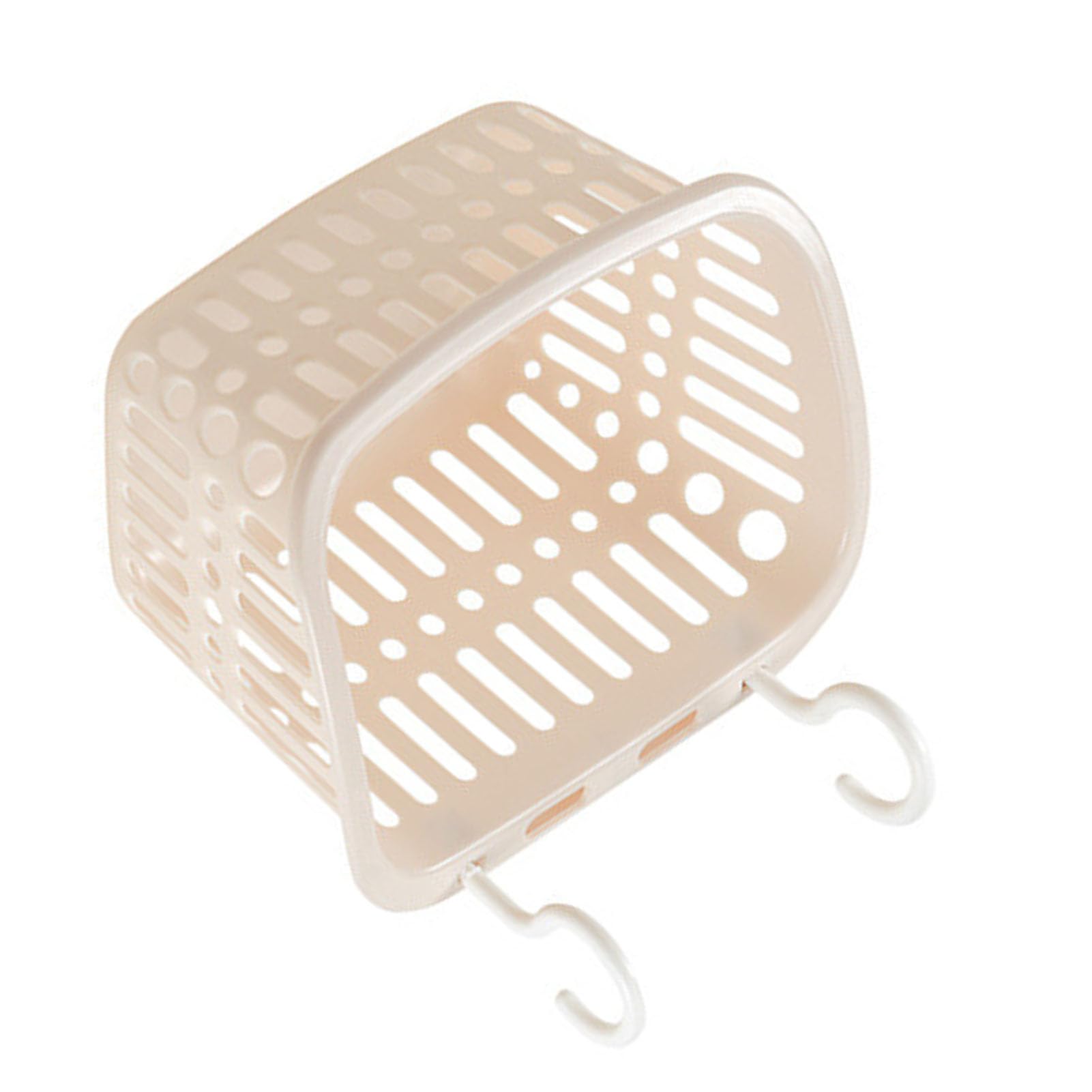 Yosoo Hanging Shower Caddy Space Saving Sturdy Plastic Draining Holes Shower Basket for Bathroom with Laundry Basket Apricot