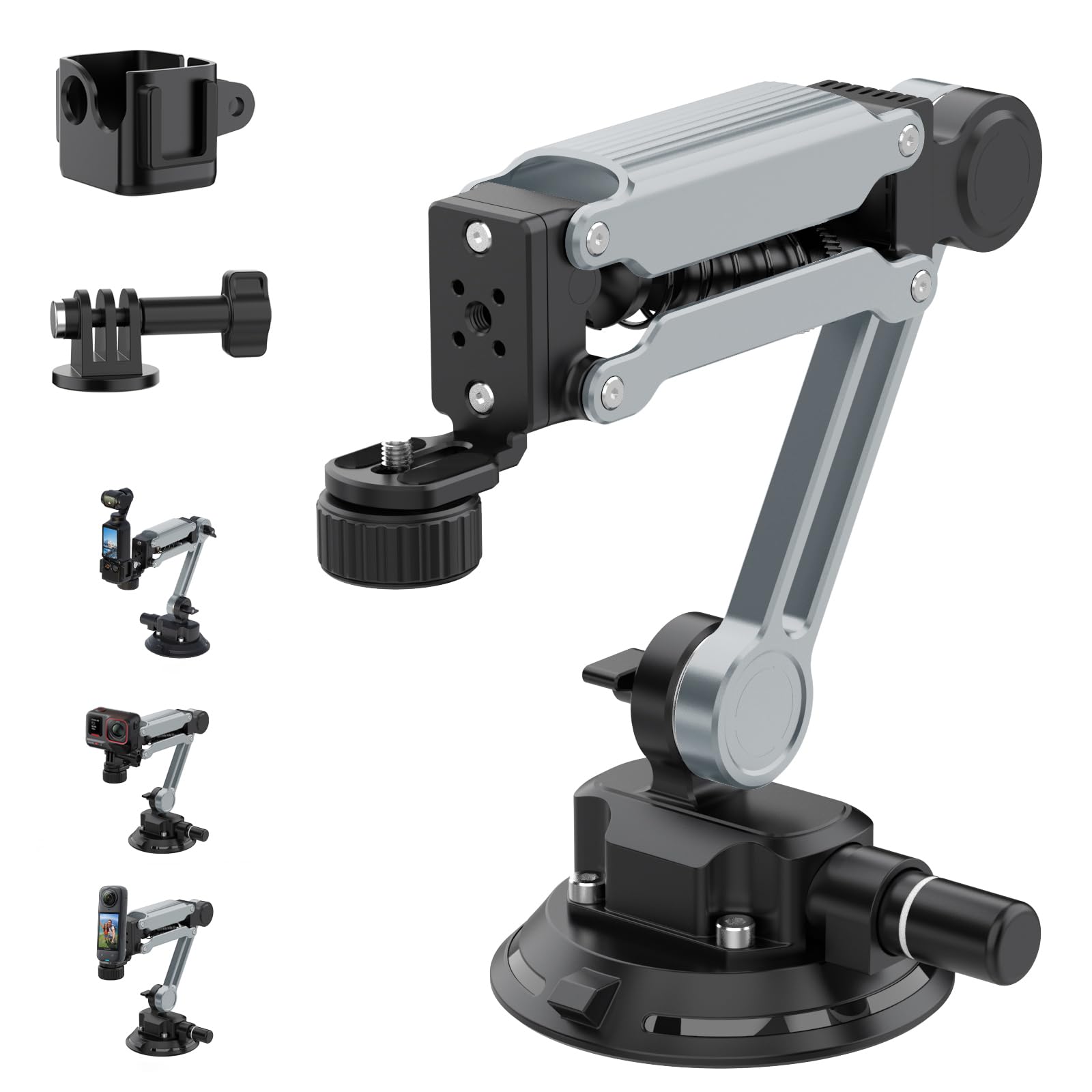 CAMETV Support Ventouse Voiture Pour DJI Osmo Pocket 3 - Bras Amortisseur Stabilisateur